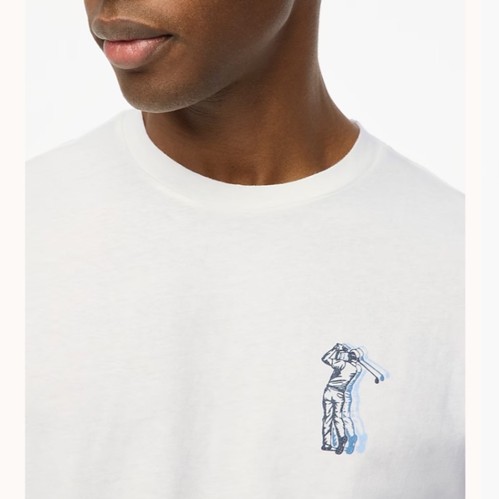 J Crew Golfers Men's White Graphic T-Shirt